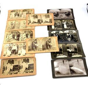 Stereoview Cards France People Wedding Working Pumpkin Patch 1900s Lot of 12